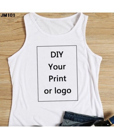 Customized Print Casual T Shirt Harajuku Sleeveless Women DIY Your Like Photo Or Logo Vest T-shirt Custom Camisole Tank Top $...