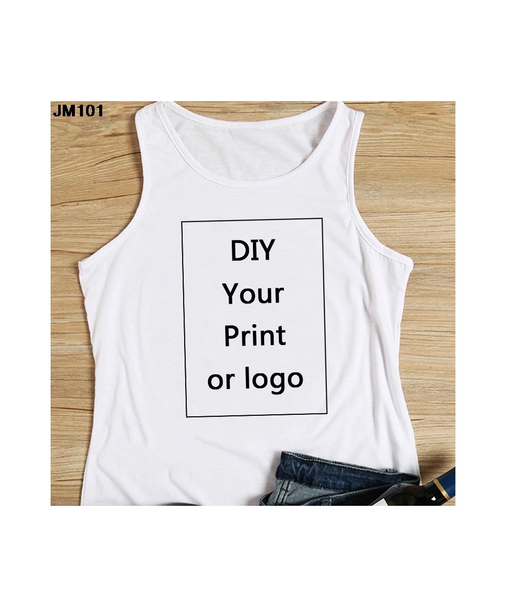 Customized Print Casual T Shirt Harajuku Sleeveless Women DIY Your Like Photo Or Logo Vest T-shirt Custom Camisole Tank Top $...