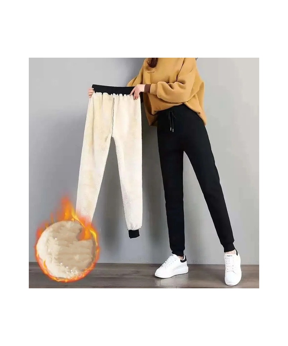 2022 Winter Thicken Plush Pants for Women Casual Solid Color Warm Sweatpants Woman Elastic Sports Fleece Trousers Female $33....