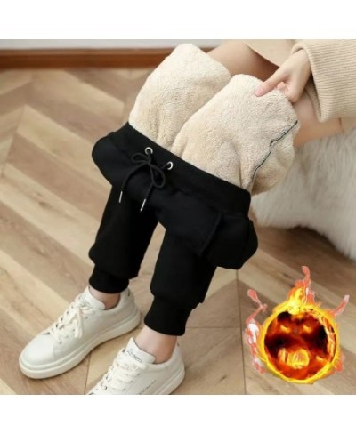 2022 Winter Thicken Plush Pants for Women Casual Solid Color Warm Sweatpants Woman Elastic Sports Fleece Trousers Female $33....