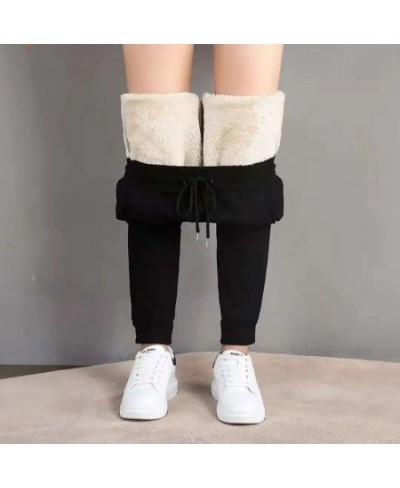 2022 Winter Thicken Plush Pants for Women Casual Solid Color Warm Sweatpants Woman Elastic Sports Fleece Trousers Female $33....