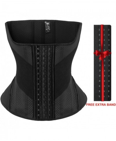 Hourglass Waist Trainer Latex Corset 15 Steel Bones Waist Cincher Flat Belly Slimming Sheath Fitness Girdle Fajas Colombians ...