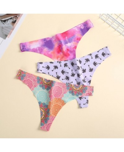 Printed Women's Panties Multicolor Sexy Underwear G-string for Female Low-Waist Lingerie Soft Breathable Knickers Breifs $12....