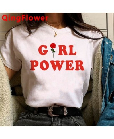 Feminist Girl Power Grl Pwr Feminism t-shirt female white t shirt print summer top tshirt couple clothes harajuku kawaii $18....