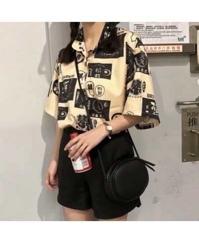 Harajuku Punk Women's Shirt Gothic Black Blouse New Tie Dye Korean Oversize Short Sleeve Loose Top Casual Clothes BF Style $2...