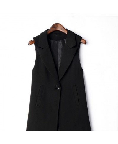 Casual Black Vest Women Elegant Suit Spring Autumn Sleeveless Jackets Outerwear Office Lady Slim Waistcoat Y2k $39.47 - Jacke...