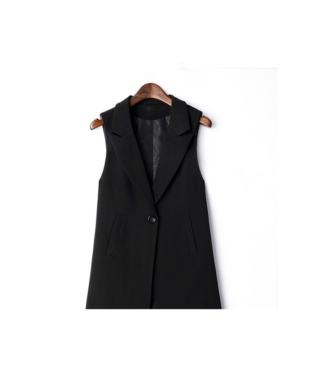 Casual Black Vest Women Elegant Suit Spring Autumn Sleeveless Jackets Outerwear Office Lady Slim Waistcoat Y2k $39.47 - Jacke...