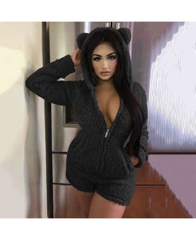 Winter Teddy Ear Cute Sleepwear Onesies Women Sexy Ladies Fluffy Fleece Cute Hooded Pajamas Homewear Warm Jumpsuit Nightgowns...