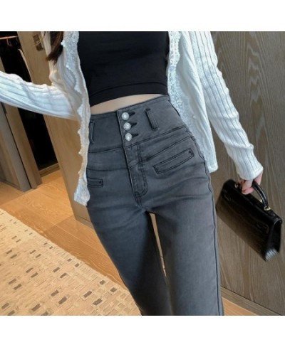 Woman High Waist Jeans Female New Fashion Casual Streetwear Slim Black Blue Jeans Ladies Vintage Stretch Denim Pencil Pants G...