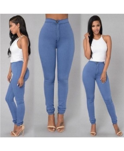 Solid Color Skinny Jeans Woman White Black High Waist Render Jeans Vintage Sexy Long Pants Femme Casual Pencil Pants Denim $2...