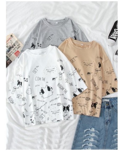 Summer Women Short Sleeve funny Print t shirt harajuku Cotton casual loose T-shirts Ins ulzzang Tees Tops For Female streetwe...