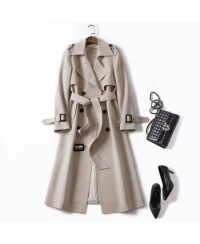 Windbreaker Women's Medium Length Spring and Autumn New Korean Version Large British Style Coat Trench Coat for Women $59.09 ...