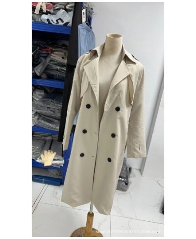 Windbreaker Women's Medium Length Spring and Autumn New Korean Version Large British Style Coat Trench Coat for Women $59.09 ...