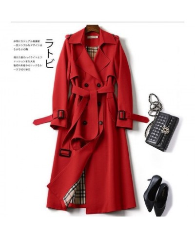 Windbreaker Women's Medium Length Spring and Autumn New Korean Version Large British Style Coat Trench Coat for Women $59.09 ...