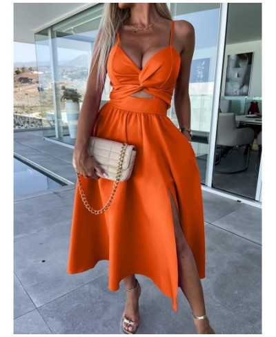 Summer Women Slim Fit A Line Midi Dress 2023 Party Club Sleeveless V Neck Solid Dress Elegant Lady Patchwork Off Shoulder Dre...