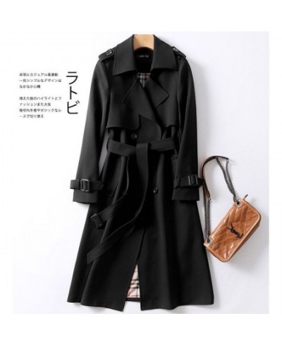 Windbreaker Women's Medium Length Spring and Autumn New Korean Version Large British Style Coat Trench Coat for Women $59.09 ...