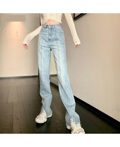 High Waisted Jeans Women Fall Straight Slim Chic All-match Ladies Trousers College Daily Teens Daily Casual Denim Femme $38.2...