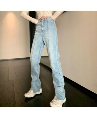 High Waisted Jeans Women Fall Straight Slim Chic All-match Ladies Trousers College Daily Teens Daily Casual Denim Femme $38.2...