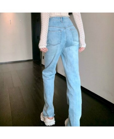 High Waisted Jeans Women Fall Straight Slim Chic All-match Ladies Trousers College Daily Teens Daily Casual Denim Femme $38.2...