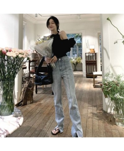 High Waisted Jeans Women Fall Straight Slim Chic All-match Ladies Trousers College Daily Teens Daily Casual Denim Femme $38.2...