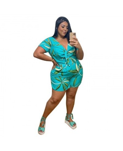 Plus Size Playsuit Summer Jumpsuit Women Wholesale Solid V Neck Wide Leg Casual Streetwear Rompers One Piece Outfit $32.66 - ...