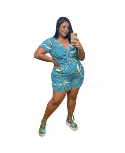 Plus Size Playsuit Summer Jumpsuit Women Wholesale Solid V Neck Wide Leg Casual Streetwear Rompers One Piece Outfit $32.66 - ...