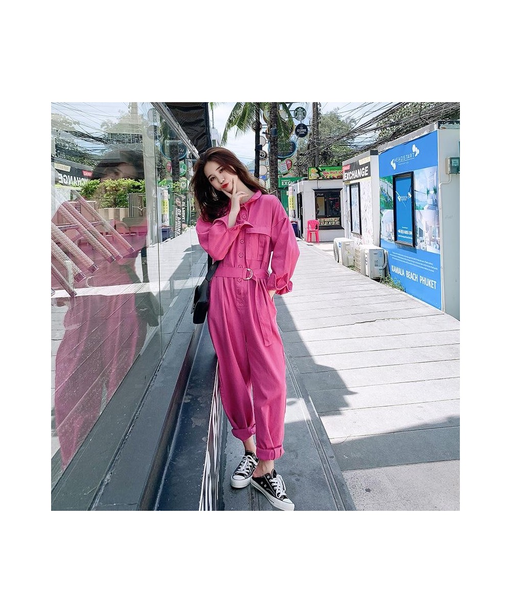 Jumpsuits Women Denin Solid Korean Style Loose BF Womens Chic Pocket Trendy Adjustable Retro Ulzzang All-match Streetwear New...