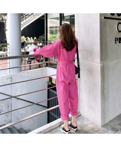 Jumpsuits Women Denin Solid Korean Style Loose BF Womens Chic Pocket Trendy Adjustable Retro Ulzzang All-match Streetwear New...