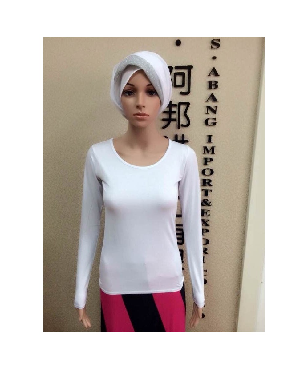 H104 plain soft modal jersey fabric long body shirt full sleeve under shirt tops cotton clothes $24.92 - Tops & Tees