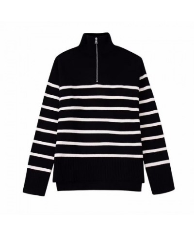 Sweater Knitted 2022 New Autumn Winter Warm Women Sweater Knitted Pullover Fashion Striped Youth Street Pullover Sweater $51....