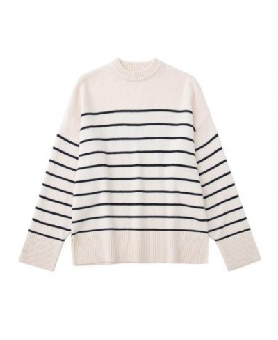 Sweater Knitted 2022 New Autumn Winter Warm Women Sweater Knitted Pullover Fashion Striped Youth Street Pullover Sweater $51....