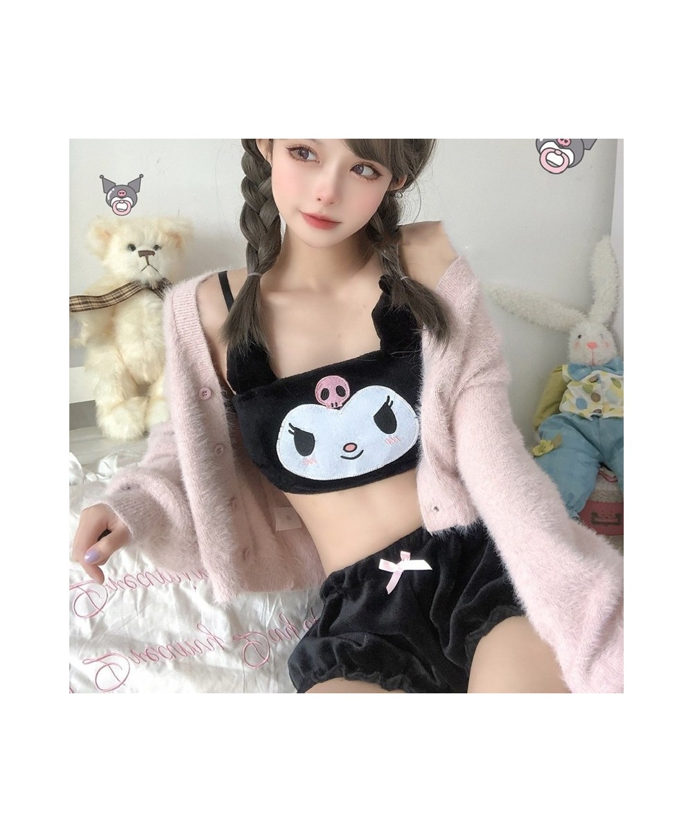 Cute Cartoon Sleepwear Set Sexy Camis Comfortable Plush Shorts Homewear Milk Silk Girls Underwear Suit Kawaii Pajamas Suit Se...