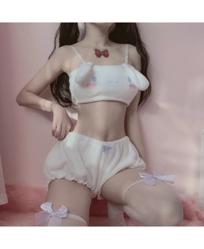 Cute Cartoon Sleepwear Set Sexy Camis Comfortable Plush Shorts Homewear Milk Silk Girls Underwear Suit Kawaii Pajamas Suit Se...